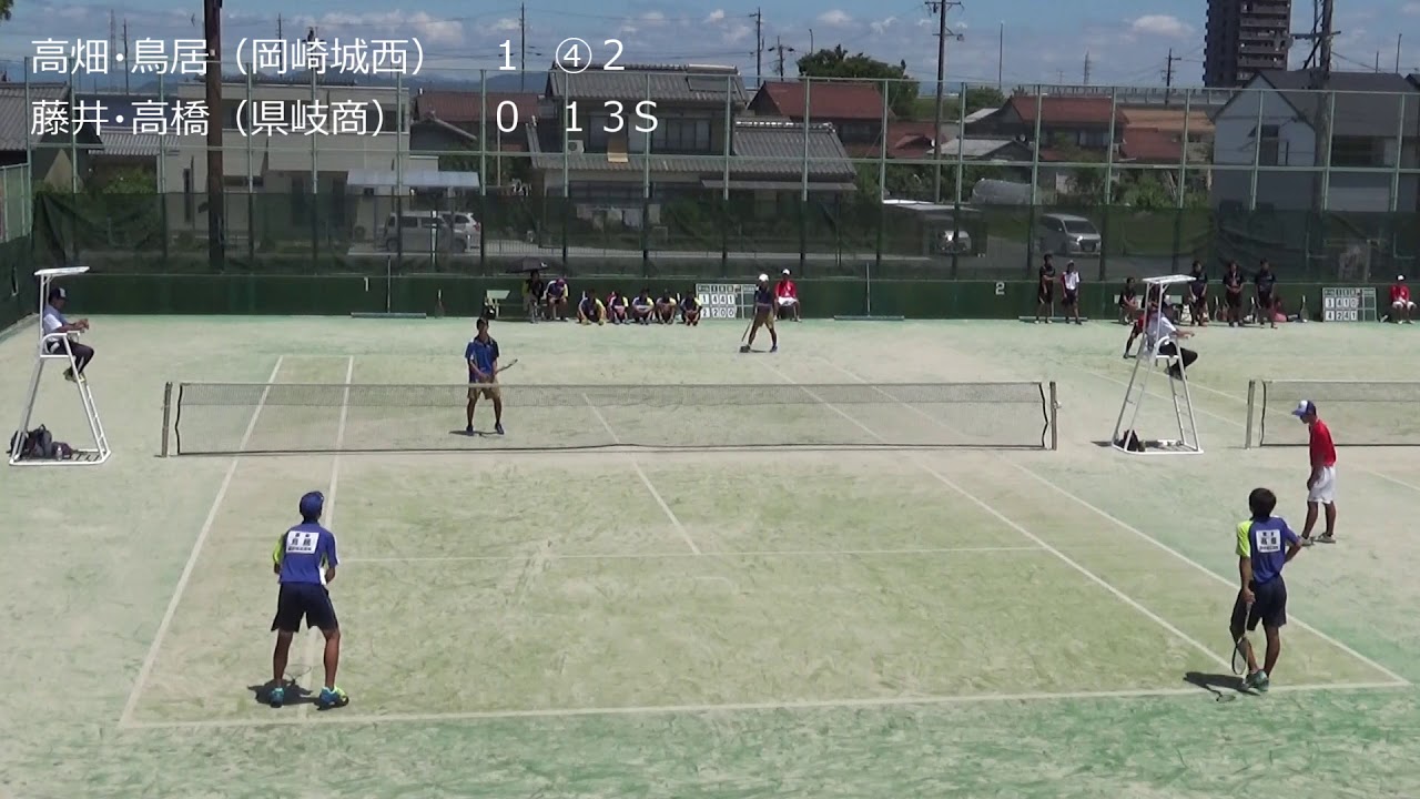 2018 東海高校総体ソフトテニス　男子団体戦　1回戦1-3　岡崎城西（高畑・鳥居）vs県岐商（藤井・高橋）