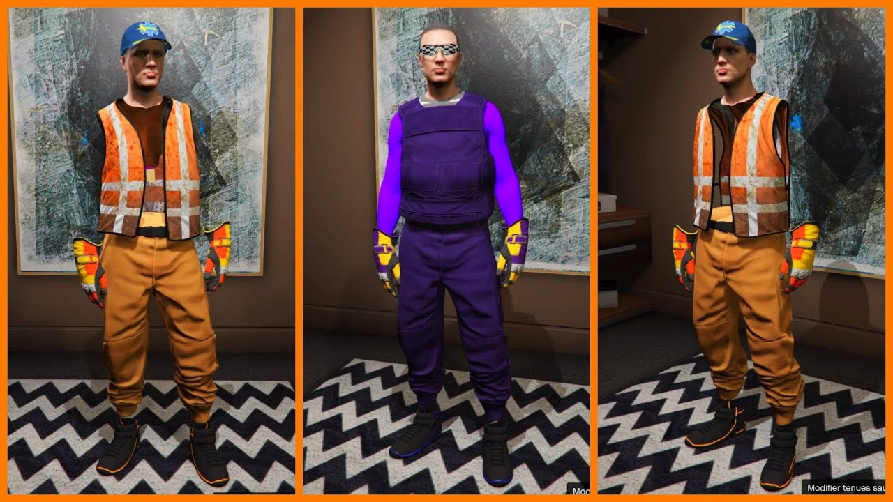 GTA 5 GLITCH CODAGES TENUES MODDER AVEC JOGGERS ET GILET EBOUEUR
