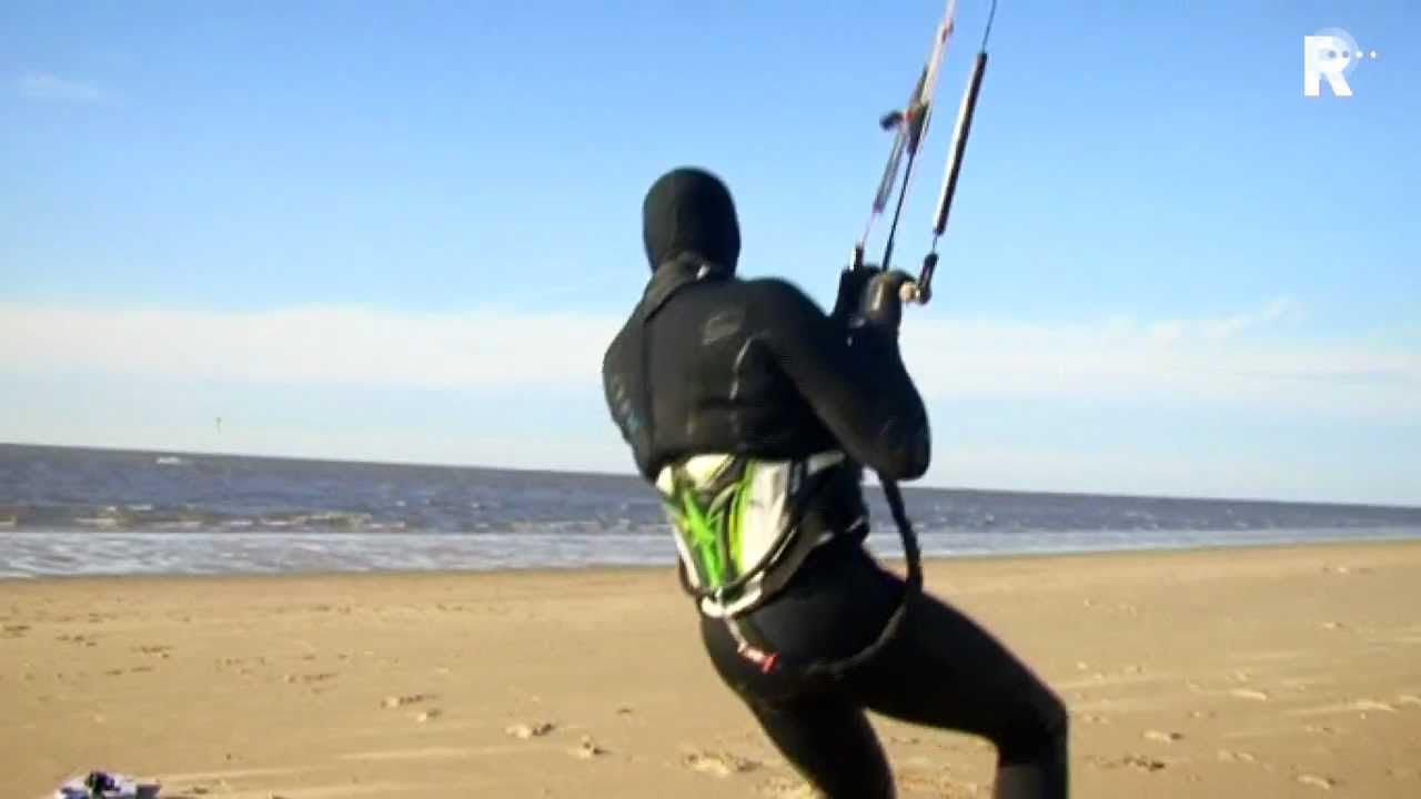 Meelopers gaat Kitesurfen op Rockanje