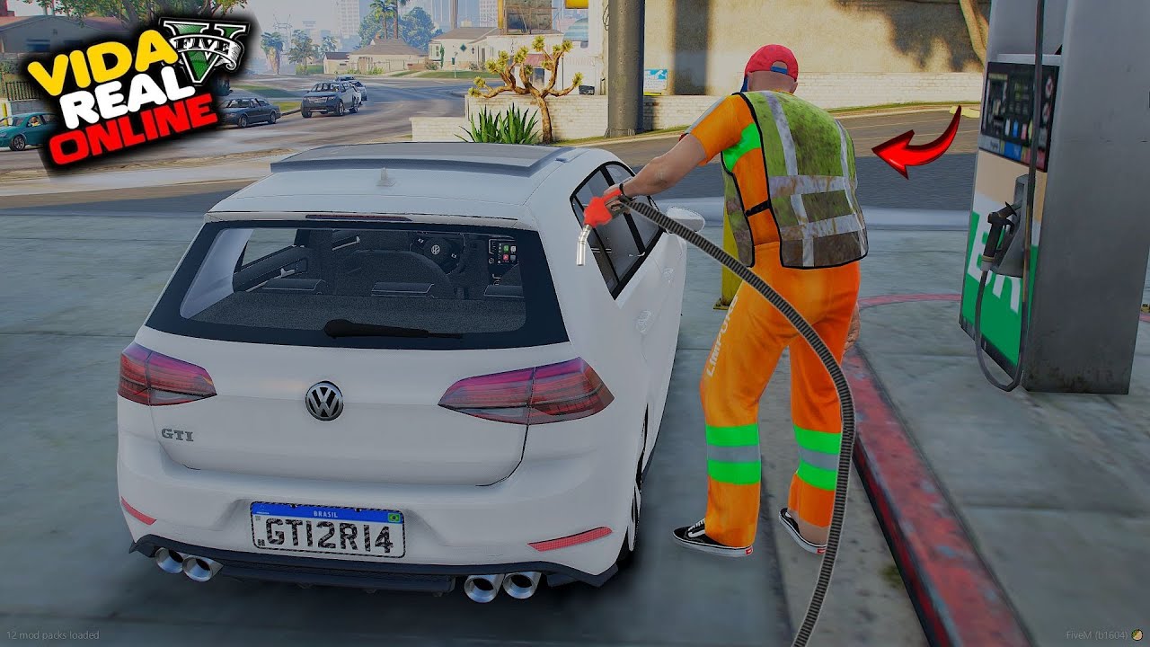 GTA V - VIDA REAL | MEU PRIMEIRO DIA DE TRABALHO NO POSTO DE GASOLINA! 😍  #03