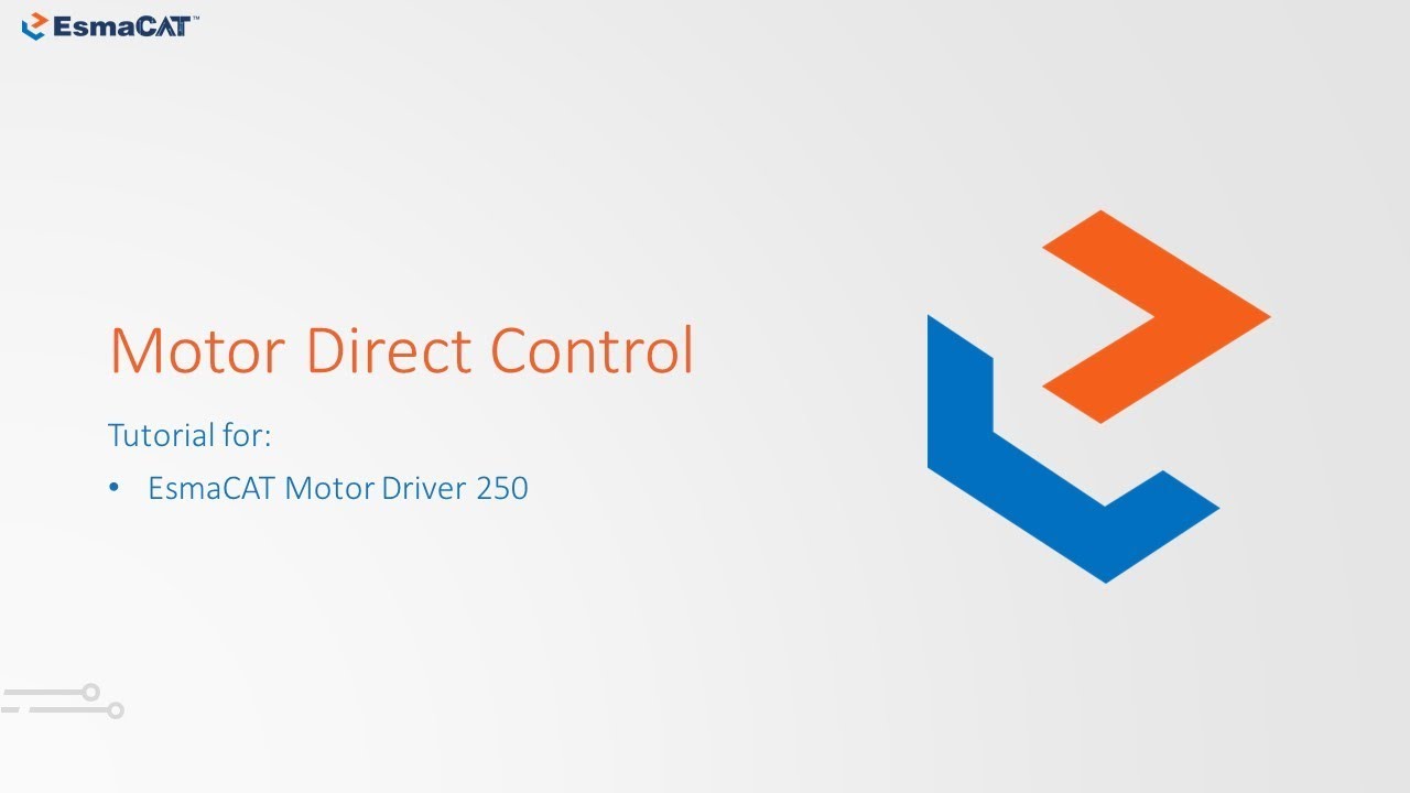 Easy EtherCAT Tutorial With EsmaCAT - Motor Direct Control