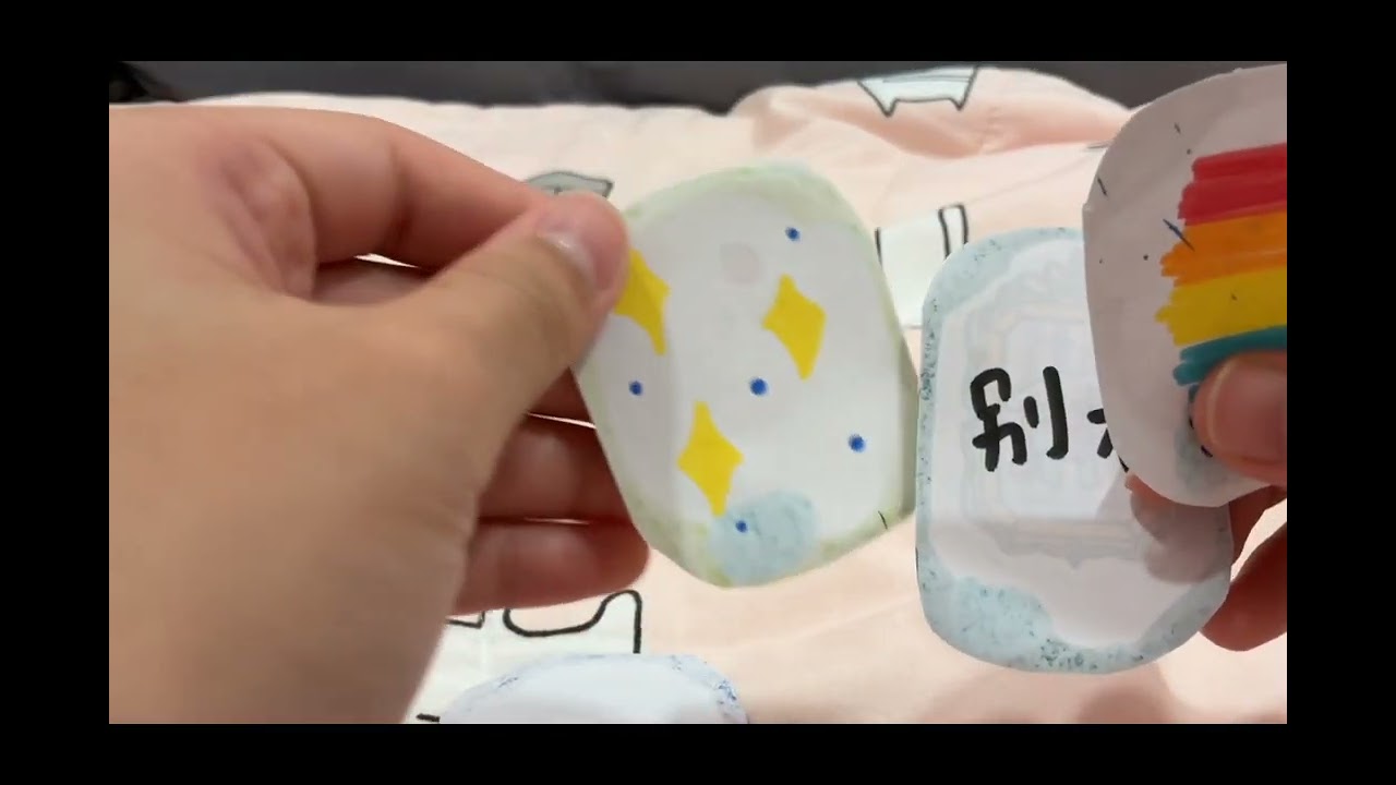 Unpacking homemade Cinnammoroll card