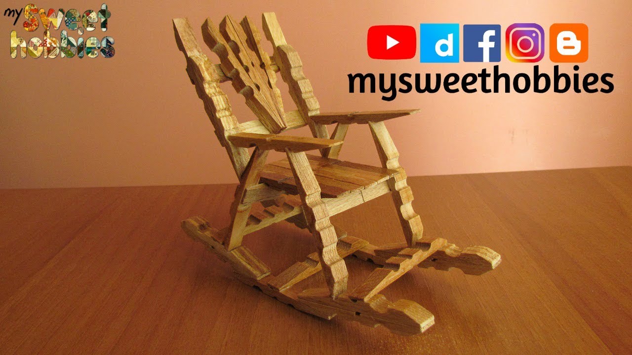 mandaldan minyatür sallanan sandalye yapımı - how to make miniature rocking chair from pins