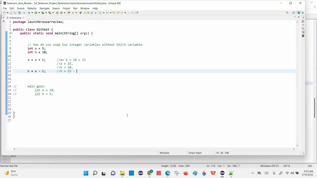swap two integer variables without third variable