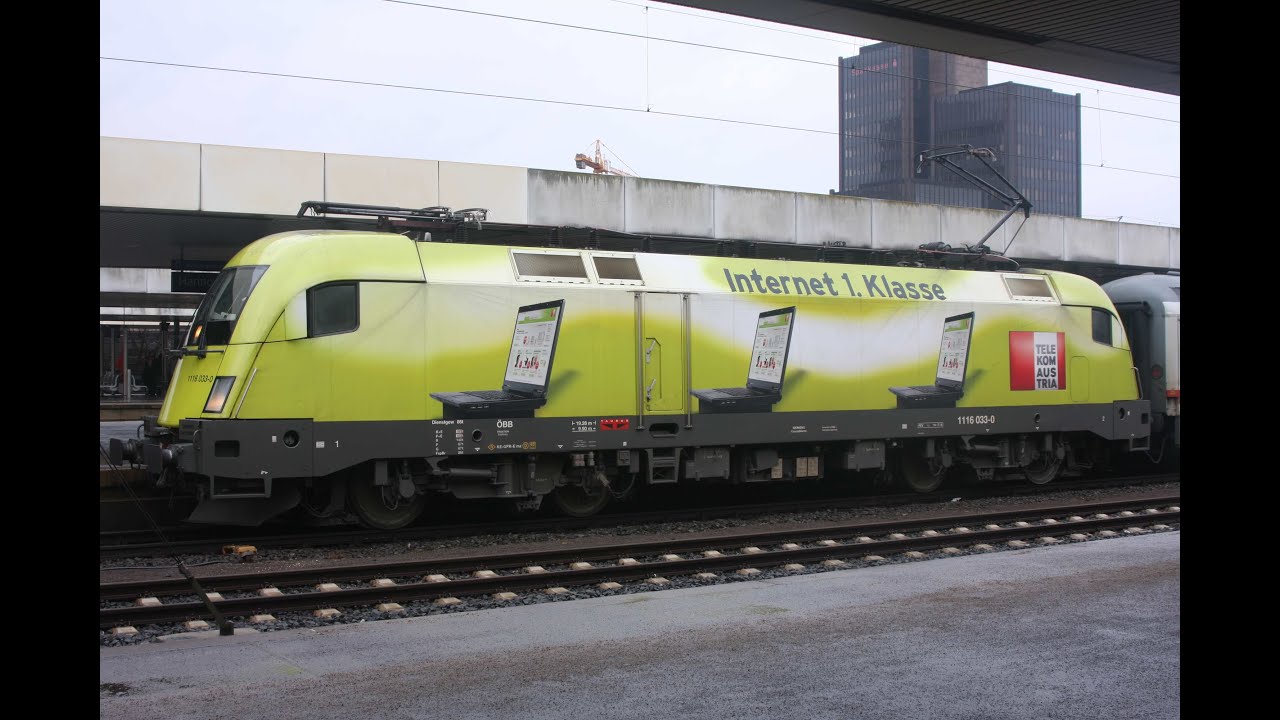 1116 033-0  mit Werbung für Telekom Austria am IC 2083 "Königssee" bei der Ausfahrt Hannover Hbf