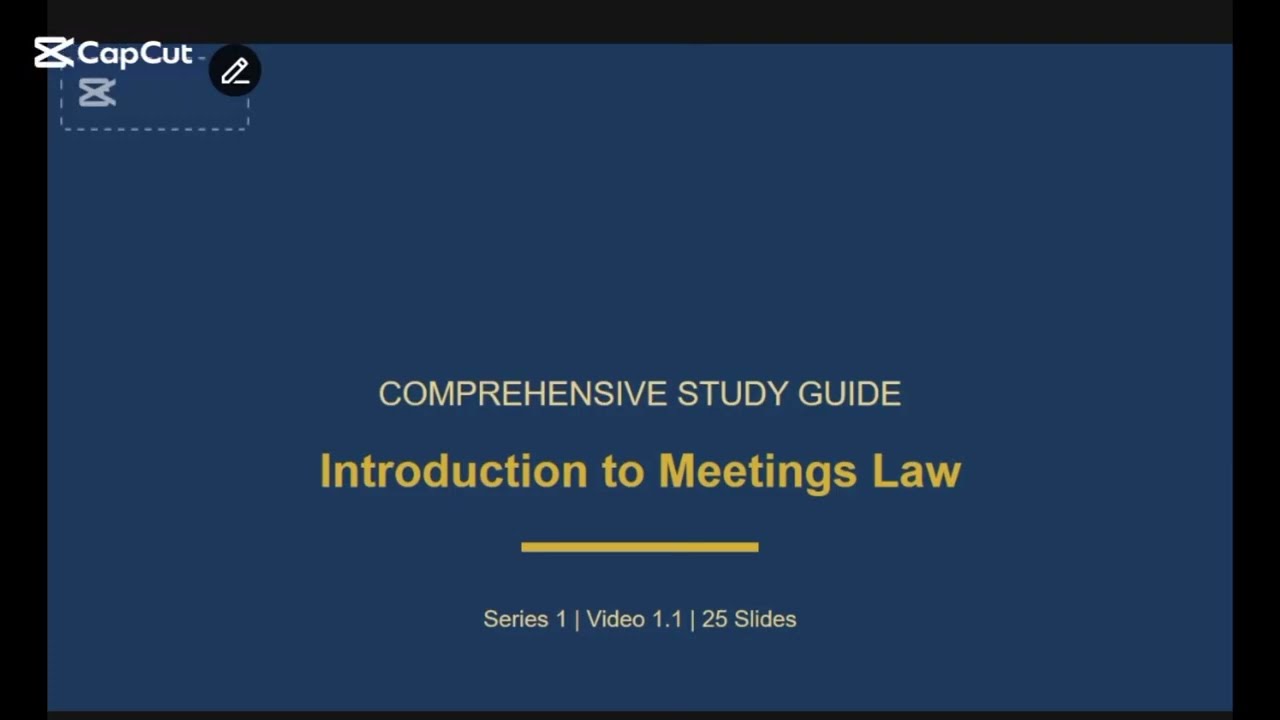 2 THE LAW AND PRACTICE OF MEETINGS 