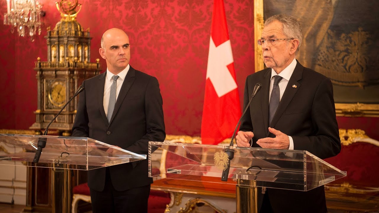 Pressestatement mit dem Schweizer Bundespräsidenten Alain Berset