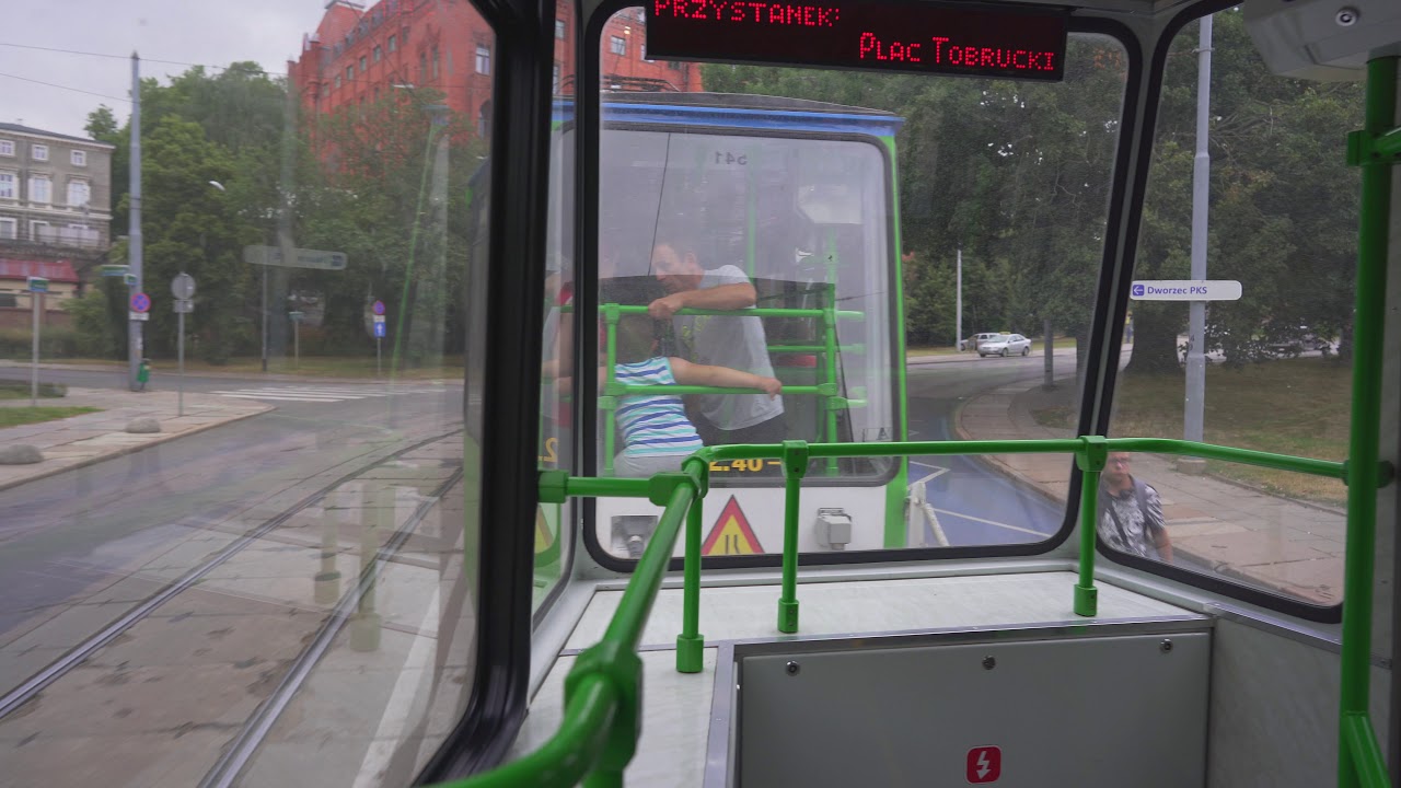 Poland, Szczecin, tram 3 ride from Pomorzany to Niemierzyńska Technopark