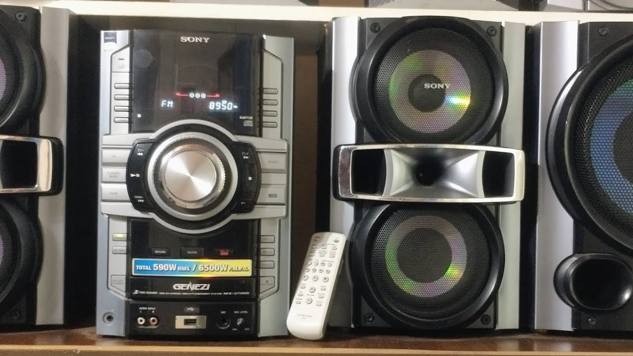 Minicomponente Sony mhc gt555, 590 RMS, 6500 PMPO, especificaciones y prueba de sonido.