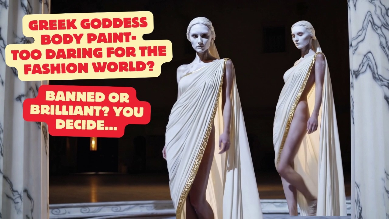 The Parthenon Muse &ndash; Greek Goddess Body Paint Art of Marble Elegance & Golden Majesty#bodyarts