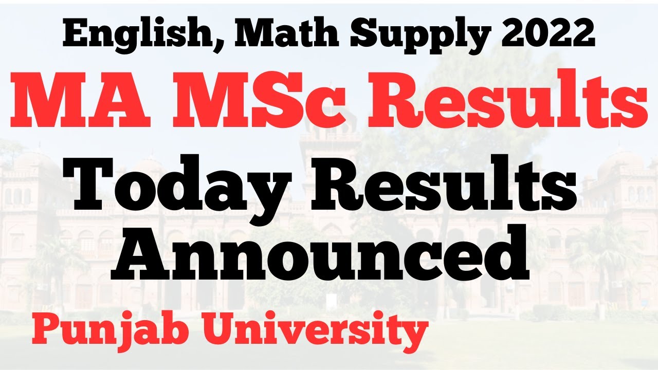 MA MSc Supply 2022 Results Announced Today PU