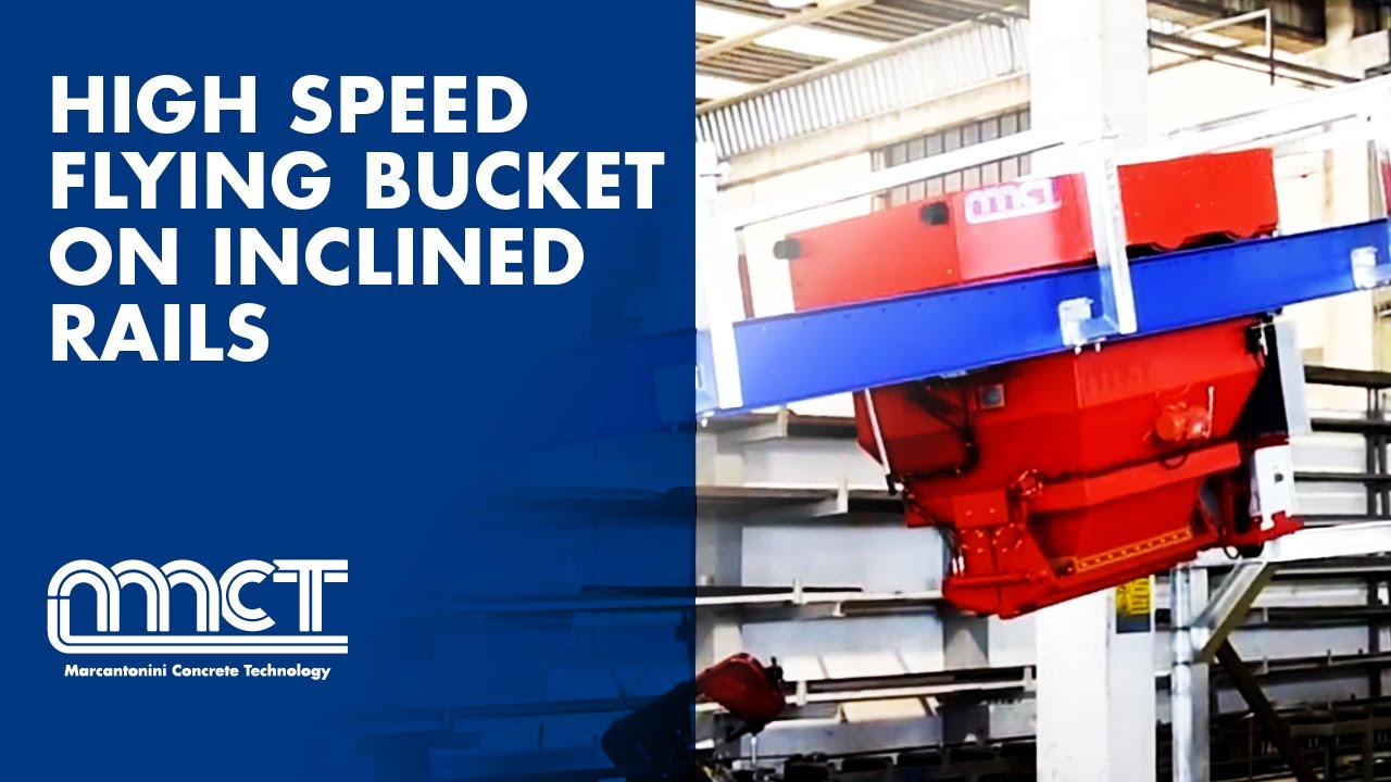 Concrete transport and distribution: High speed flying bucket on inclined rails (MCT Italy) - 1