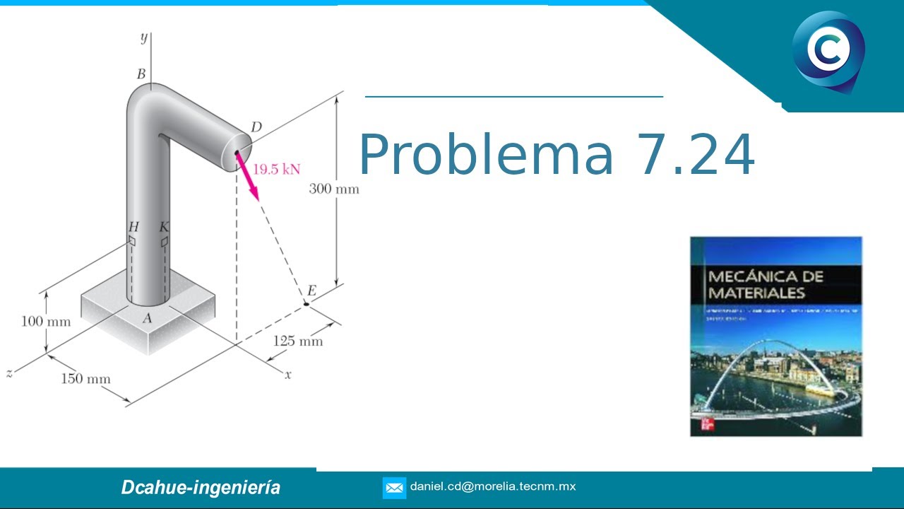 TRANSFORMACI&Oacute;N DE ESFUERZO | ESFUERZOS PRINCIPALES | C&Iacute;RCULO DE MOHR | MEC&Aacute;NICA BEER EJERCICIO 7.24