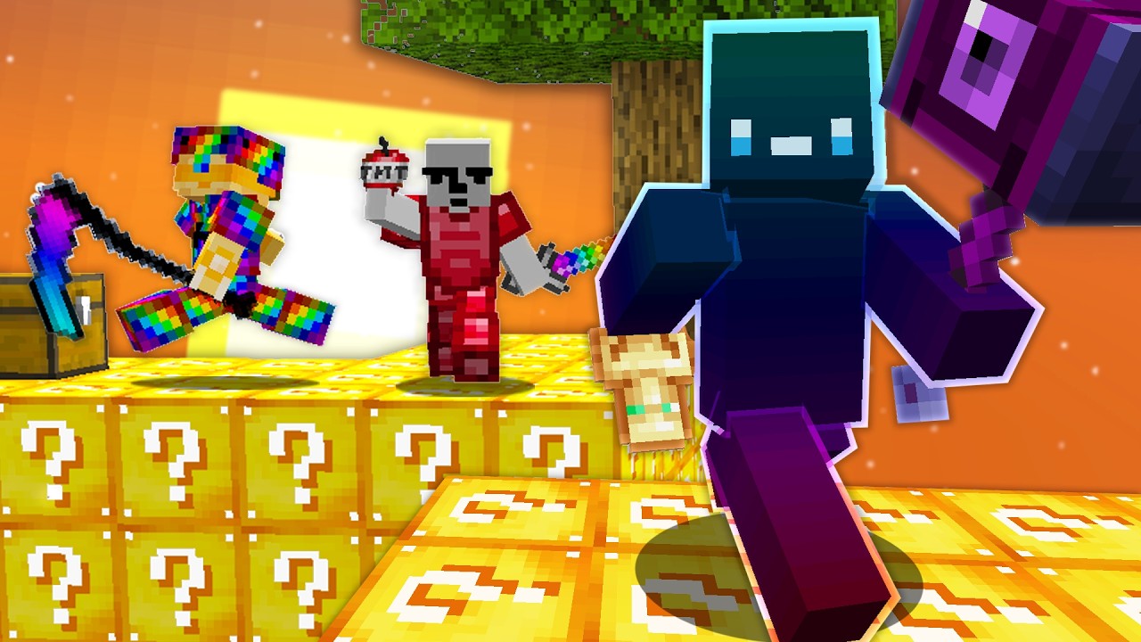 I Put 7 YouTubers In Lucky SkyBlock