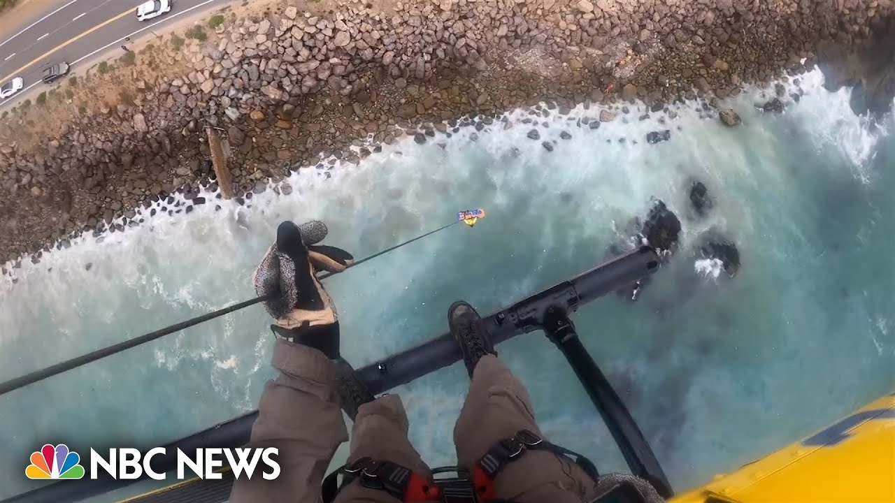 Helicopter crew rescues driver who crashed into water off Pacific Coast Highway