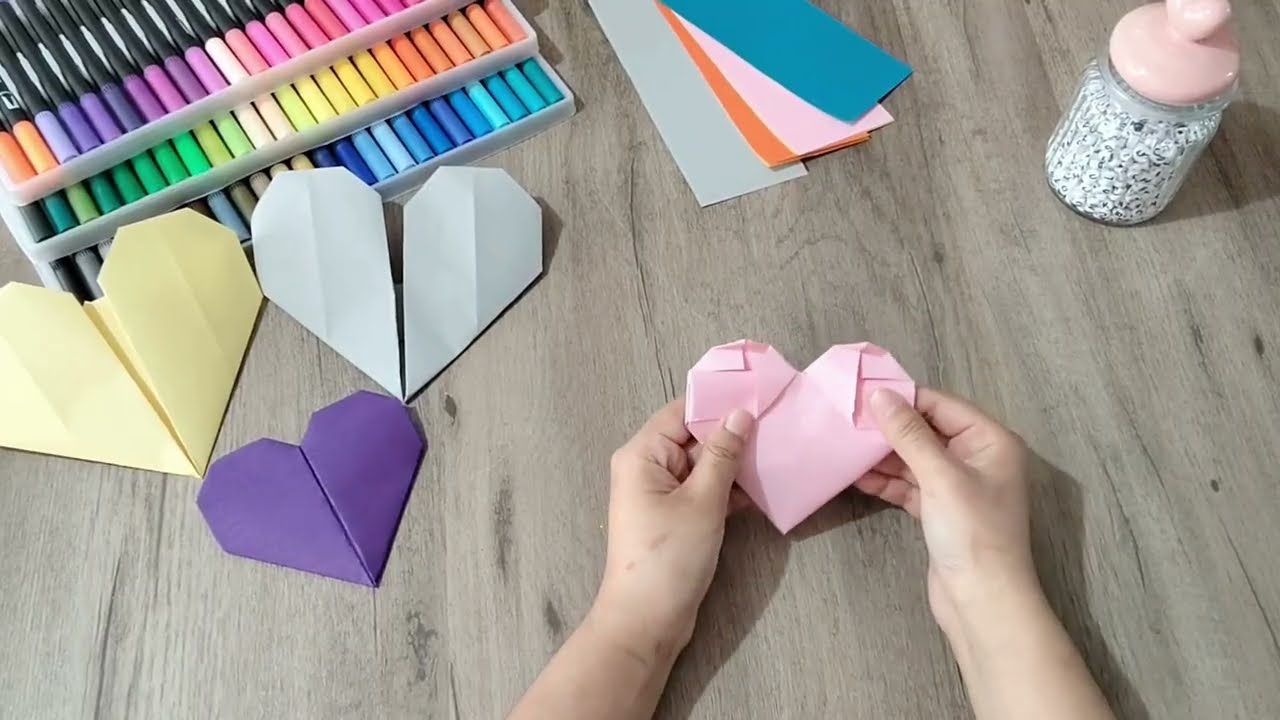 3 ideas de corazones de origami | Manualidades fáciles con papel