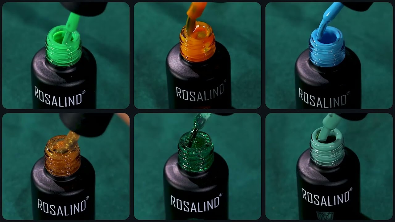 Rosalind l Rose Carving Series l 20PCS Yellow Green Gel Nail Polish Kit