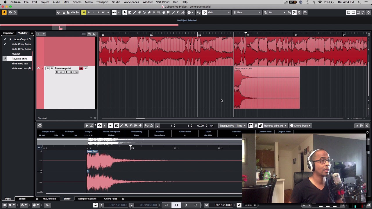Como hacer el Reverse Vocal FX en cubase