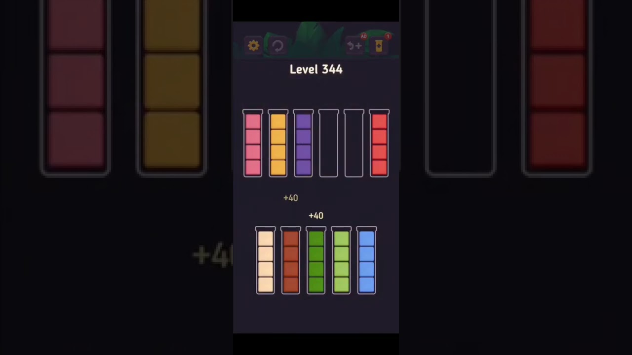 Complete Block King Sort Puzzle Level 341 to Level 347
