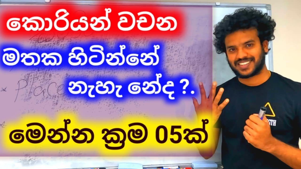 කොරියන් වචන මතක හිටින්නෙම නැහැනෙ?.how to learn korean in sinhala.#koreanlanguage #epsexam #epsclass