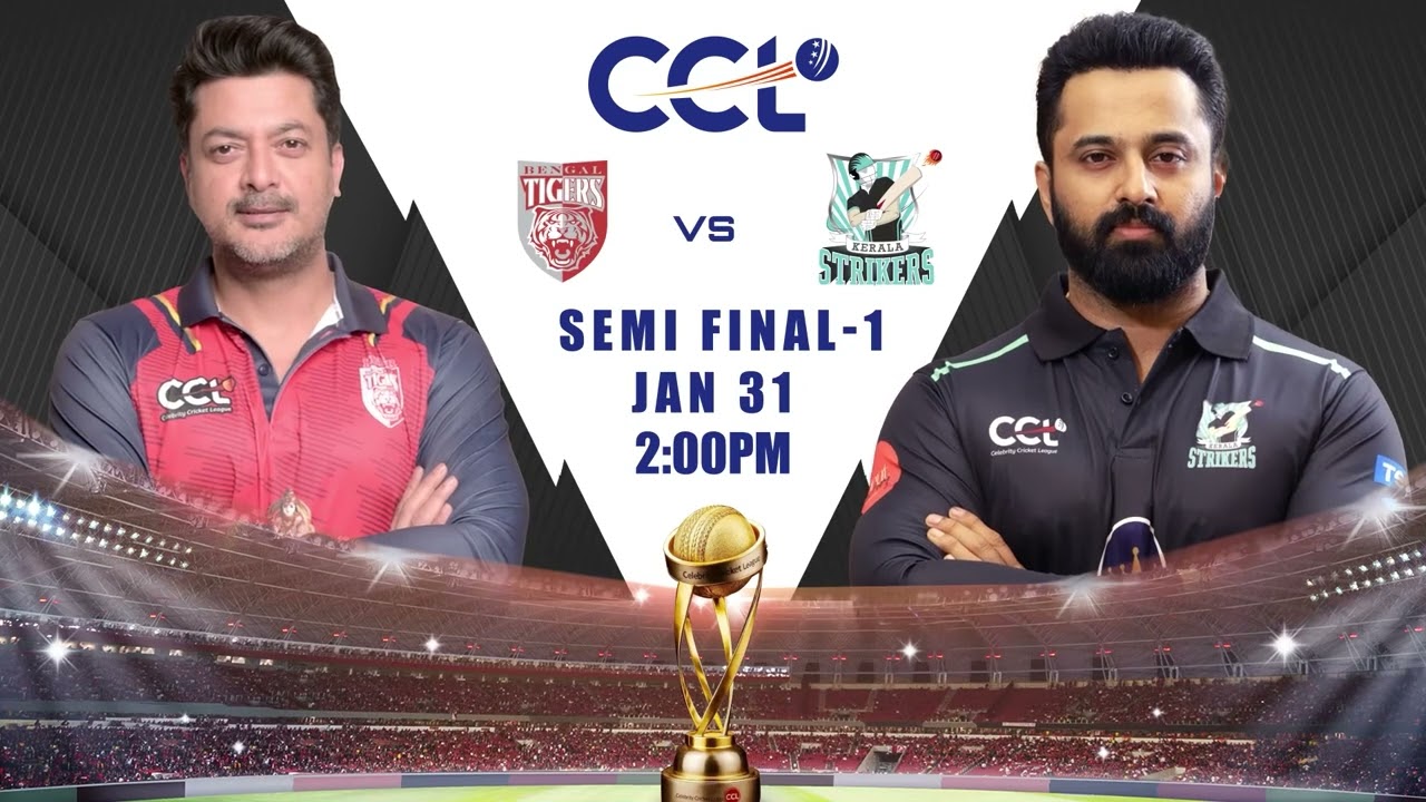 Kerala Strikers vs Bengal Tigers LIVE | CCL 2026 Semi Final 1 | Watch LIVE on JioHotstar