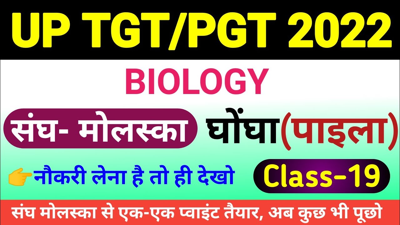 TGT/PGT BIOLOGY 2022 | CLASS- 19 | tgt pgt biology online classes | pila globosa phylum mollusca