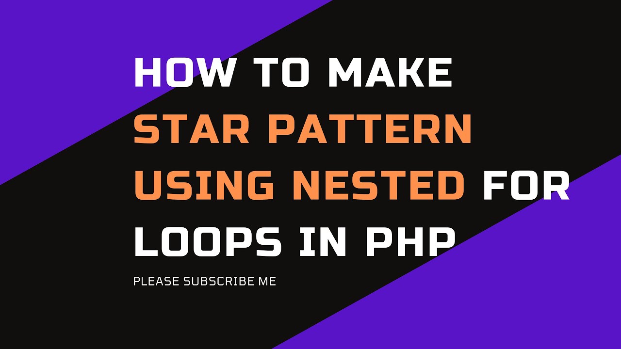 how to make star pattern using nested FOR loops in php