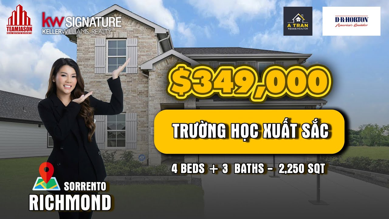 🏡Nhà mới Richmond Two Story khu trường học xuất sắc chỉ 349K💥Cách Bellaire chợ Mỹ Hoa 25 phút💥[AT05]
