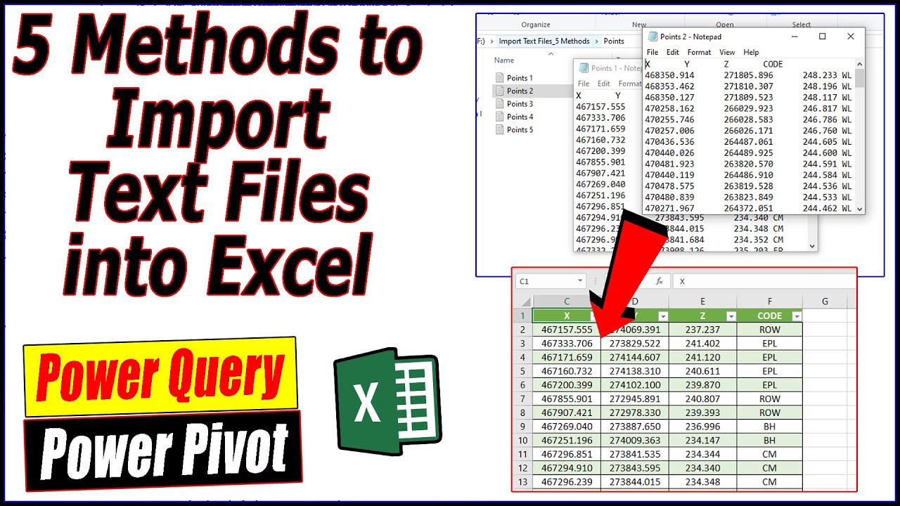 Import Text files into Excel [5 Methods]