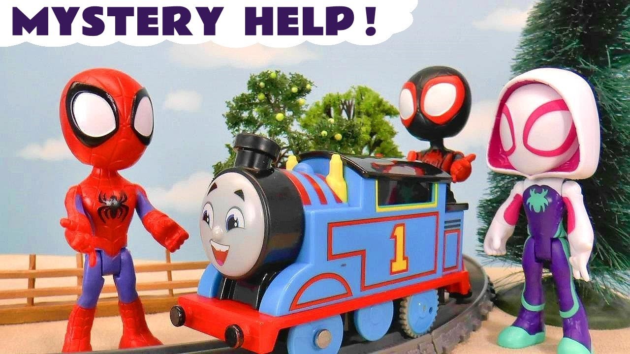 Toy Train Thomas Gets Help From Spidey Friends