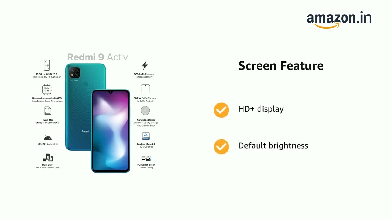 Redmi 9 Activ। 4GB rom 64GB ram।best mobile under 8000 rs।