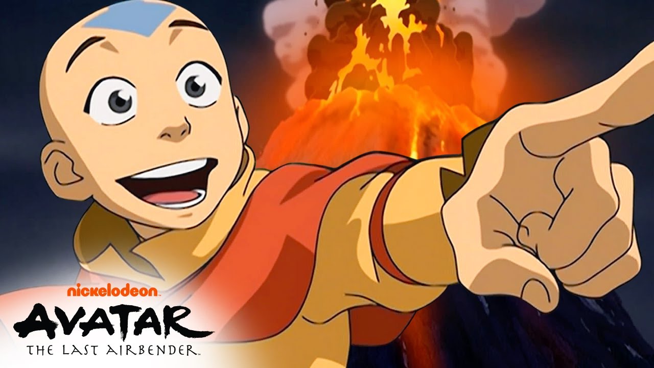 Aang Stops a Volcano! 🌋 | Avatar: The Last Airbender
