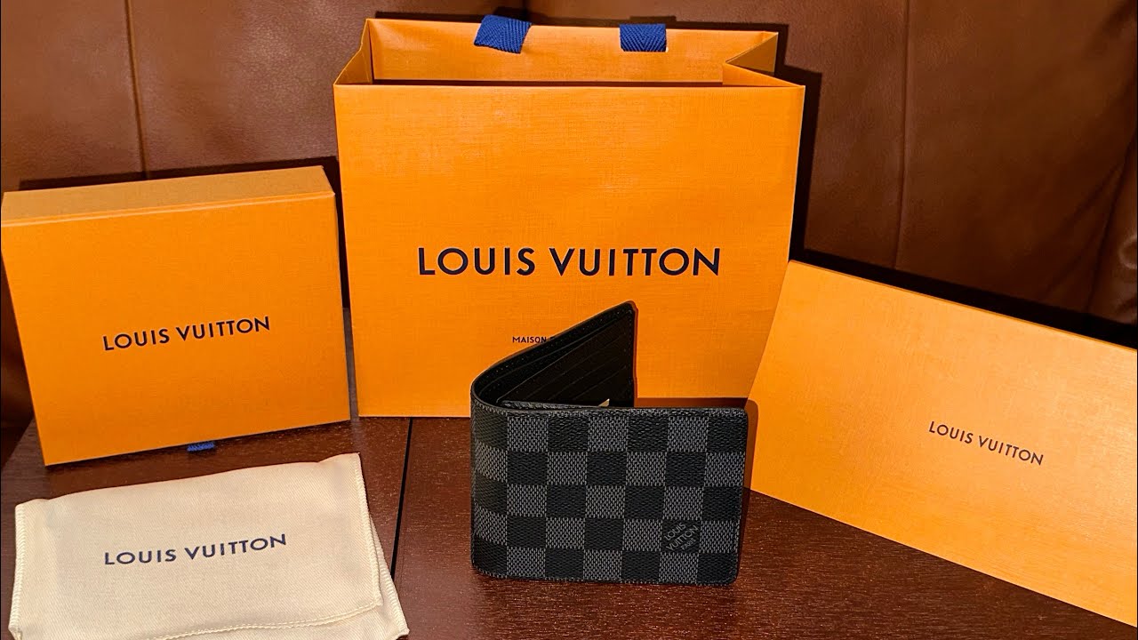 LOUIS VUITTON | Damier Graphite Canvas| Black Slender Wallet for Men | UNBOXING !!