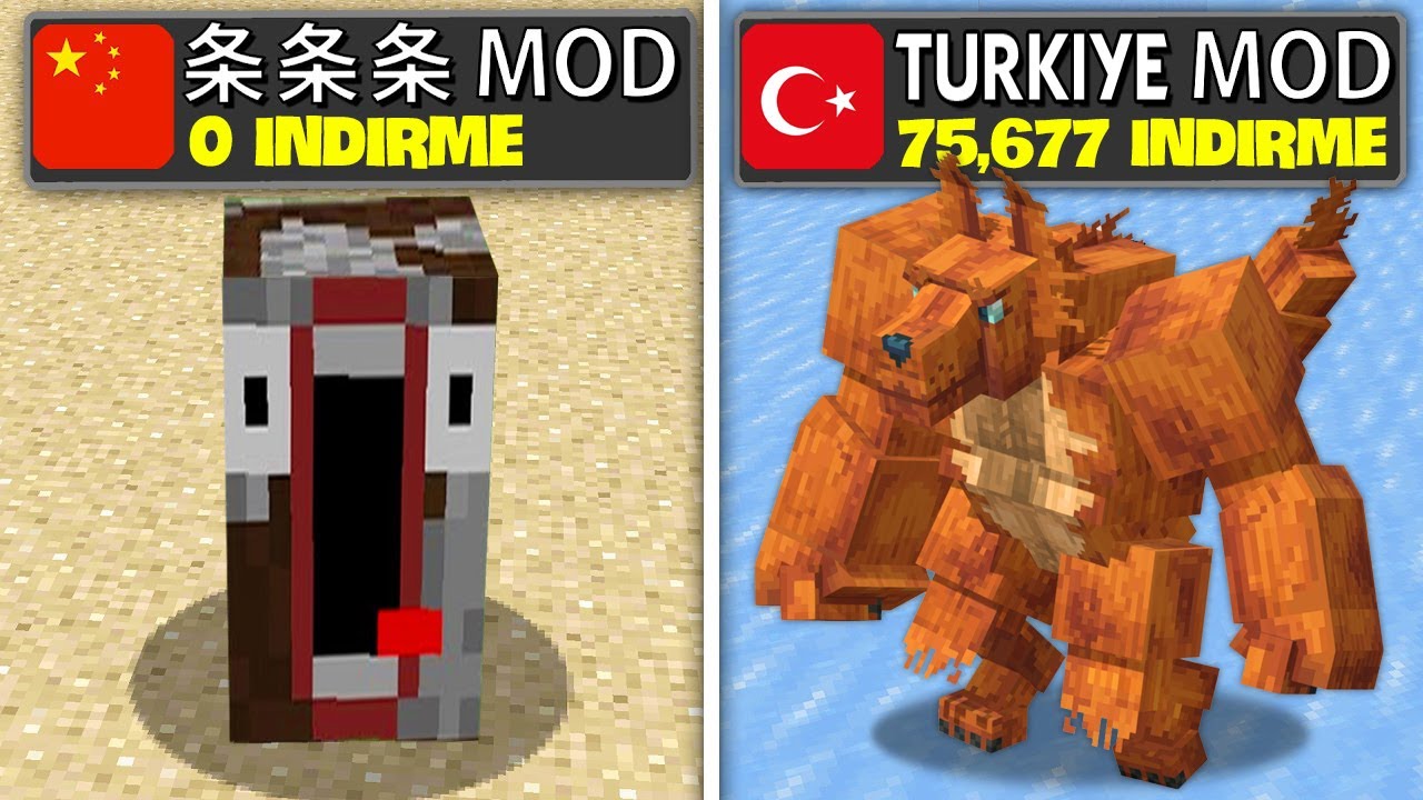 Minecraft'ta HER ÜLKENİN KENDİ MODUNU DENEDİM!