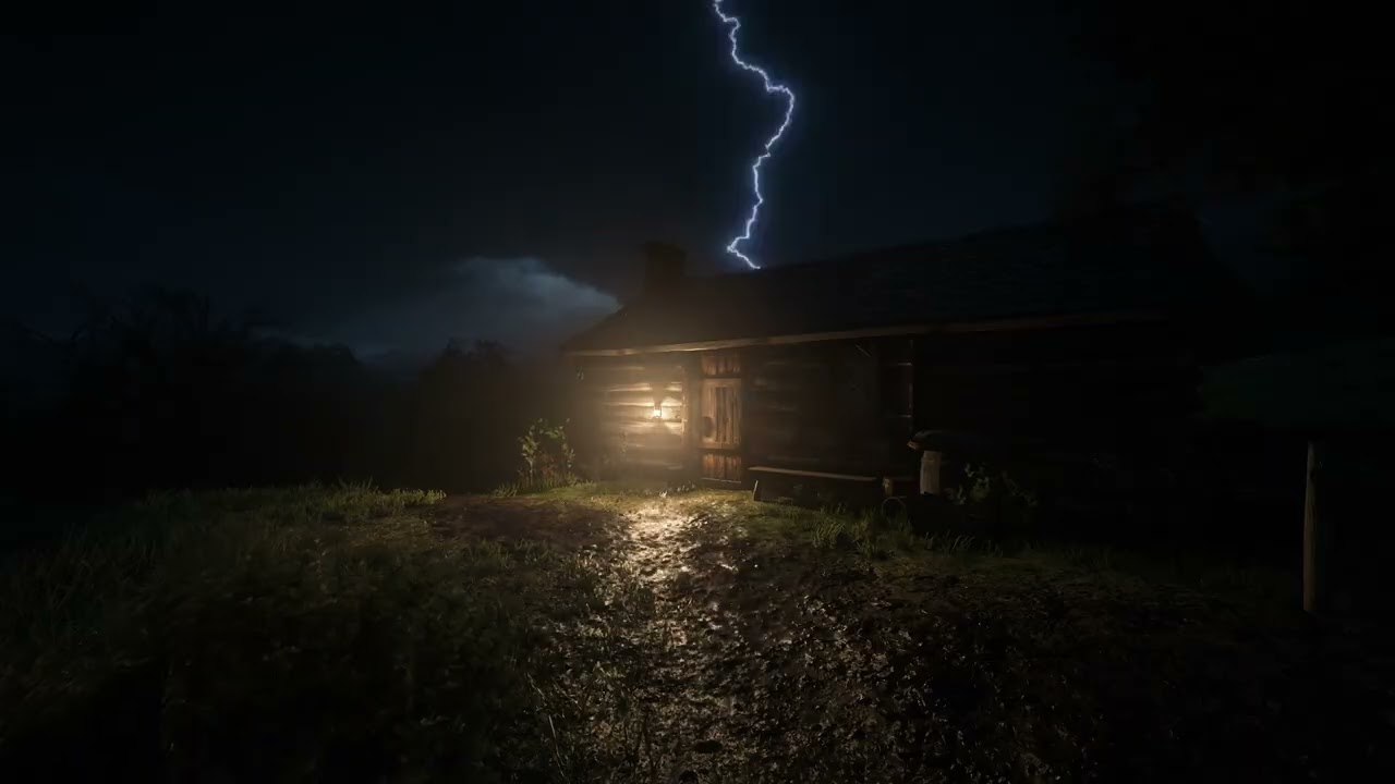 Deep Sleep with Dark Rain and Rolling Thunder Ambience