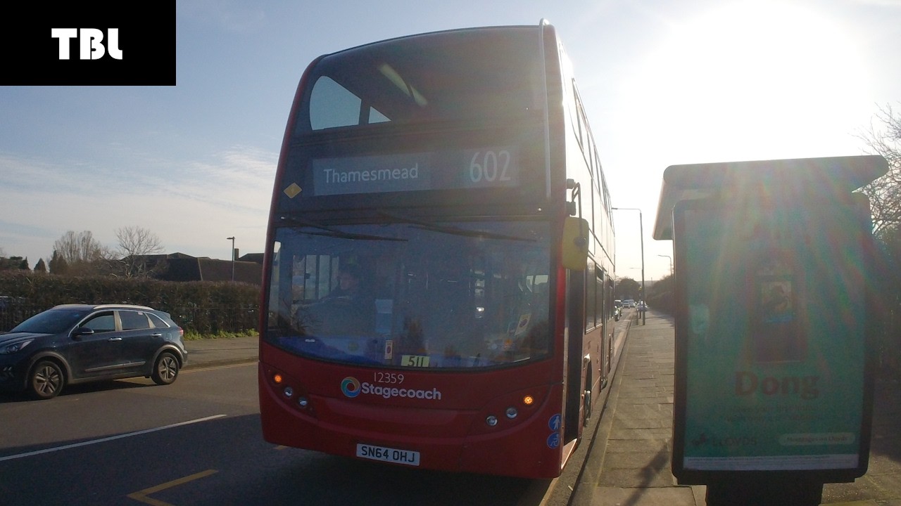 FRV on the London Bus route 602 from Bexleyheath/Townley Grammer School to Thamesmead 12359 SN64 OHJ