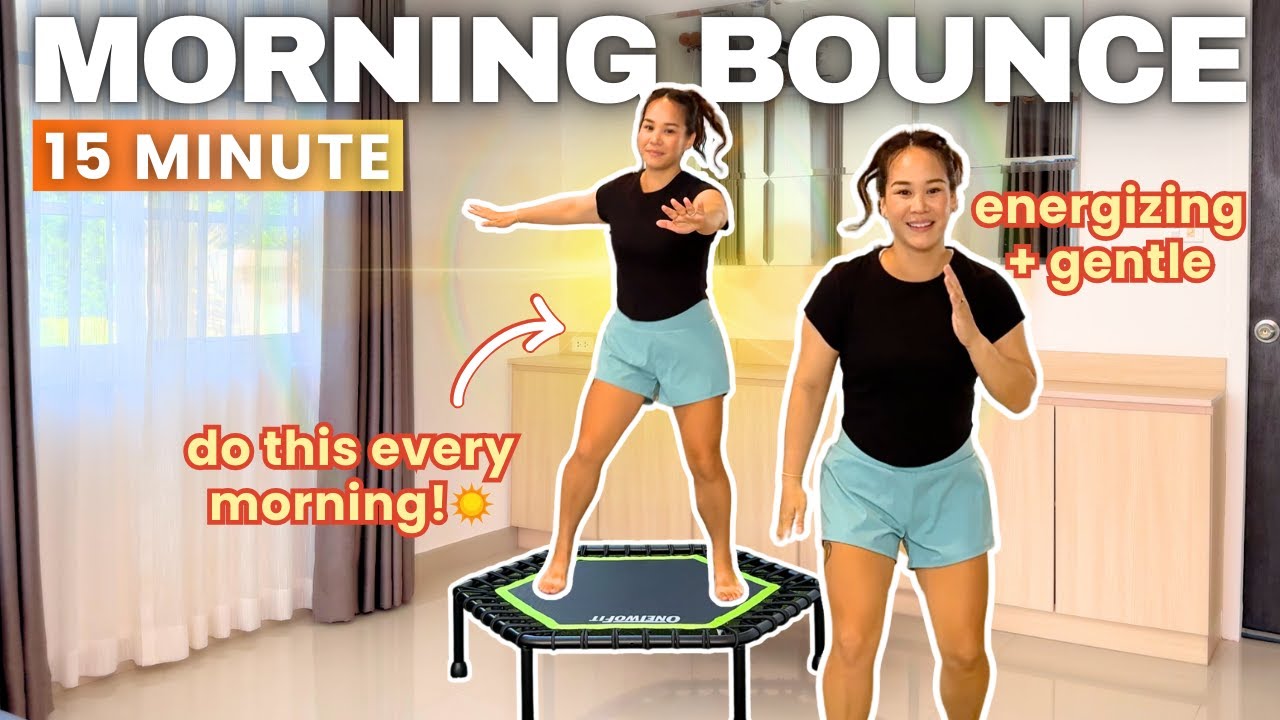 15 MIN Morning Rebounder Workout | Boost Mood & Energy | Fun Low Impact Mini Trampoline Routine ☀️🔋