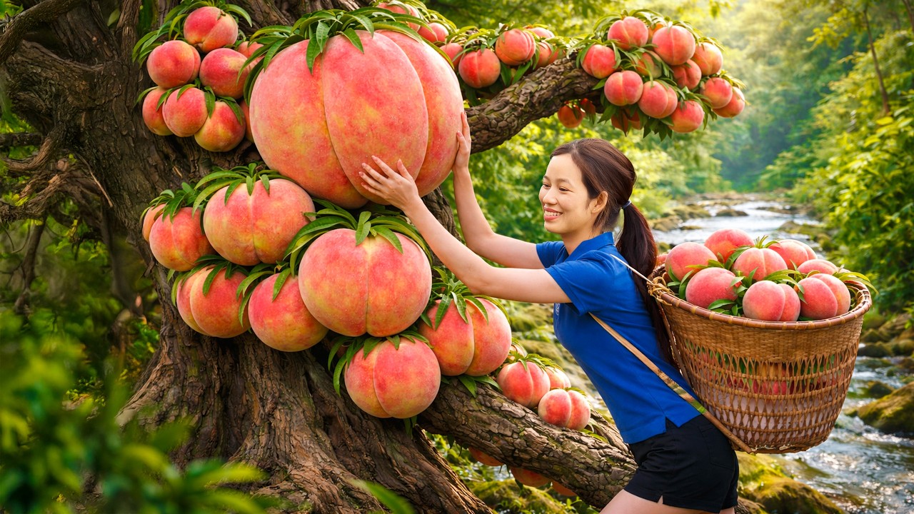 Harvesting Giant Wild Pomegranates Sold Out Fast at Village Market Traditional Cooking Recipe