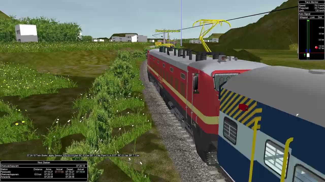 MSTS INDIAN RAILWAY SIMULATOR GAME PLAY 06426 Nagercoil Kollam Passenger