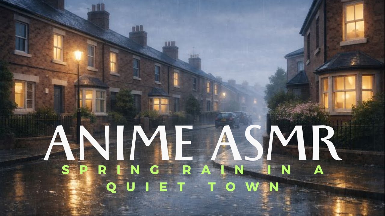 Spring Rain in a Quiet Town 🌧️ Anime ASMR for Deep Sleep | No Talking