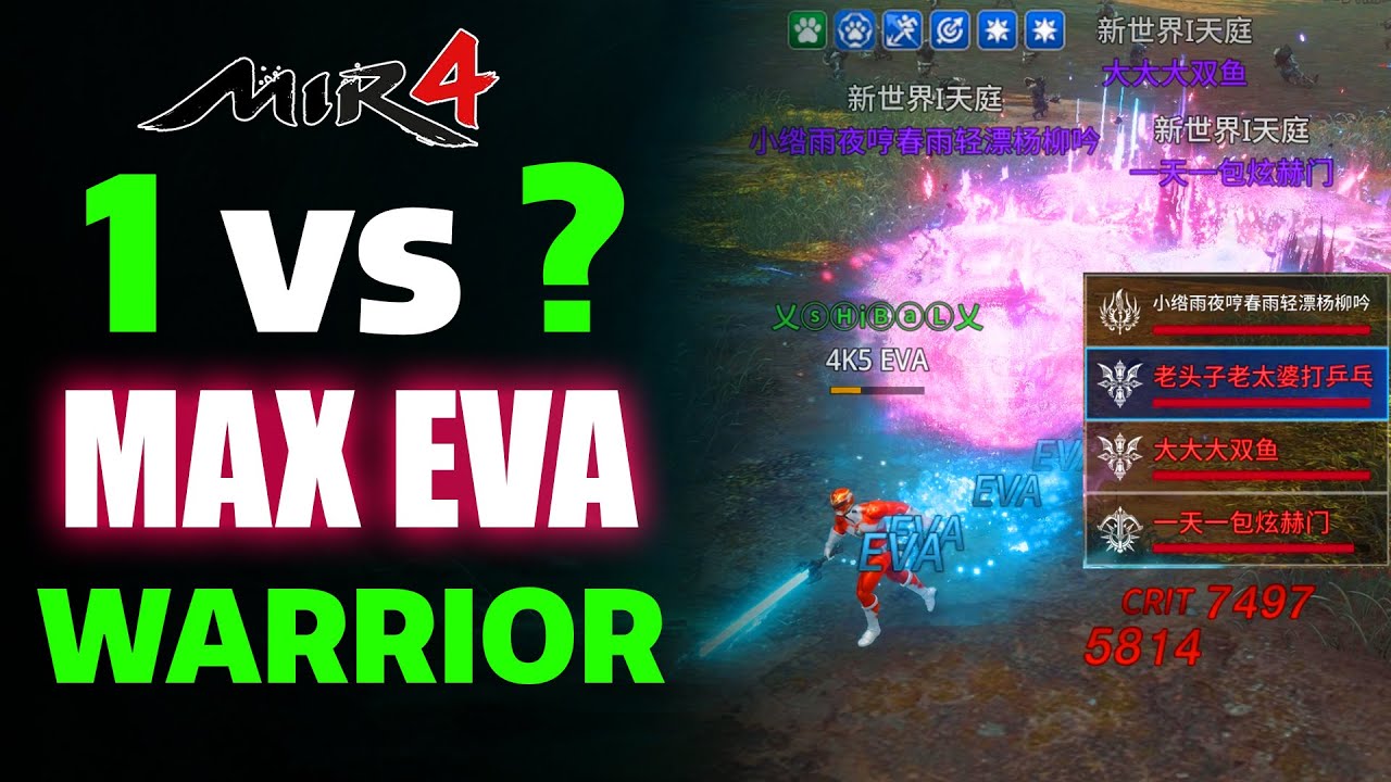 MIR4 PvP: 1 vs 2, 3, 4 – The Power of EVA Warrior!