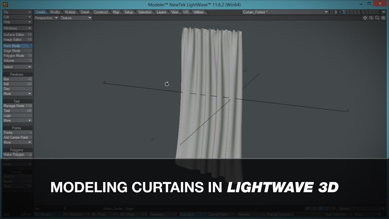 Modeling Curtains in Lightwave 3D