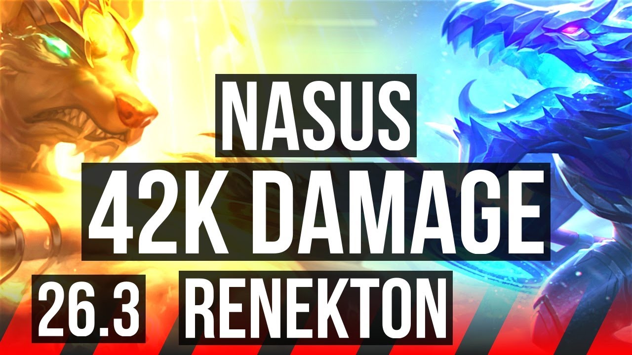 NASUS vs RENEKTON (TOP) | 42K damage | KR Master | 26.3