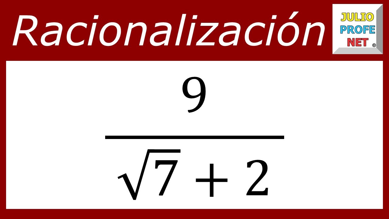 Racionalizar denominador binomio | Ej. 1 #julioprofe