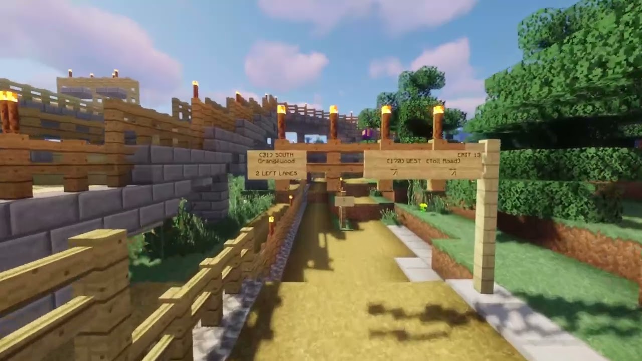 Minecraft Freeways: Leno to the Airport via. Route 78, 31, 70 (With sounds)
