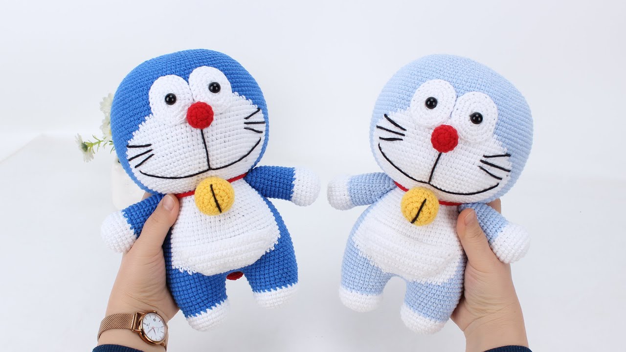 娟娟编织,可爱的机器猫哆啦A梦Step by step,easy for beginners DIY Tutorial  crochet Doraemon part.1