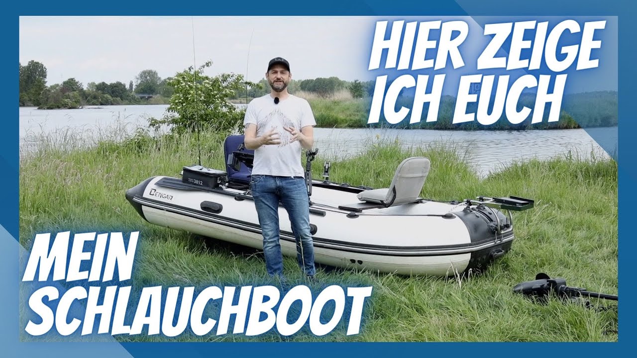 Dieses Schlauchboot ist perfekt zum Angeln umgebaut. Frontmotor Minn Kota Terrova.