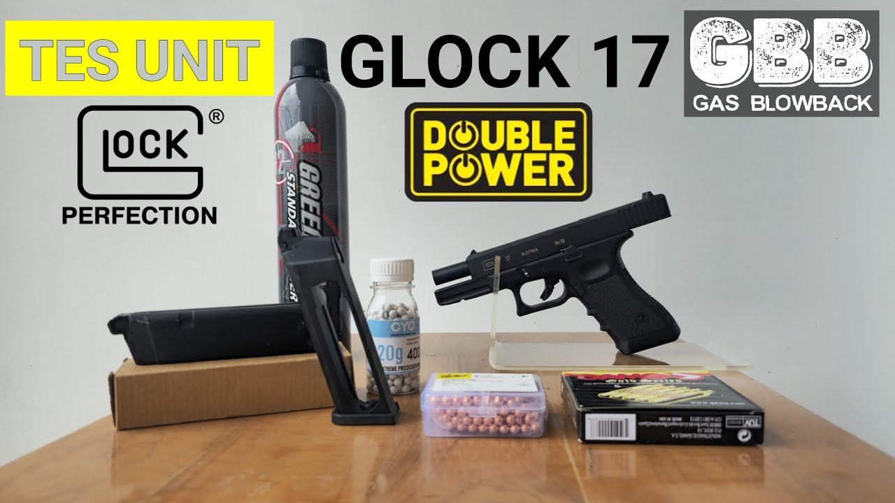 Tes Unit Glock 17 GBB DOUBLE POWER DUAL MAGAZINE