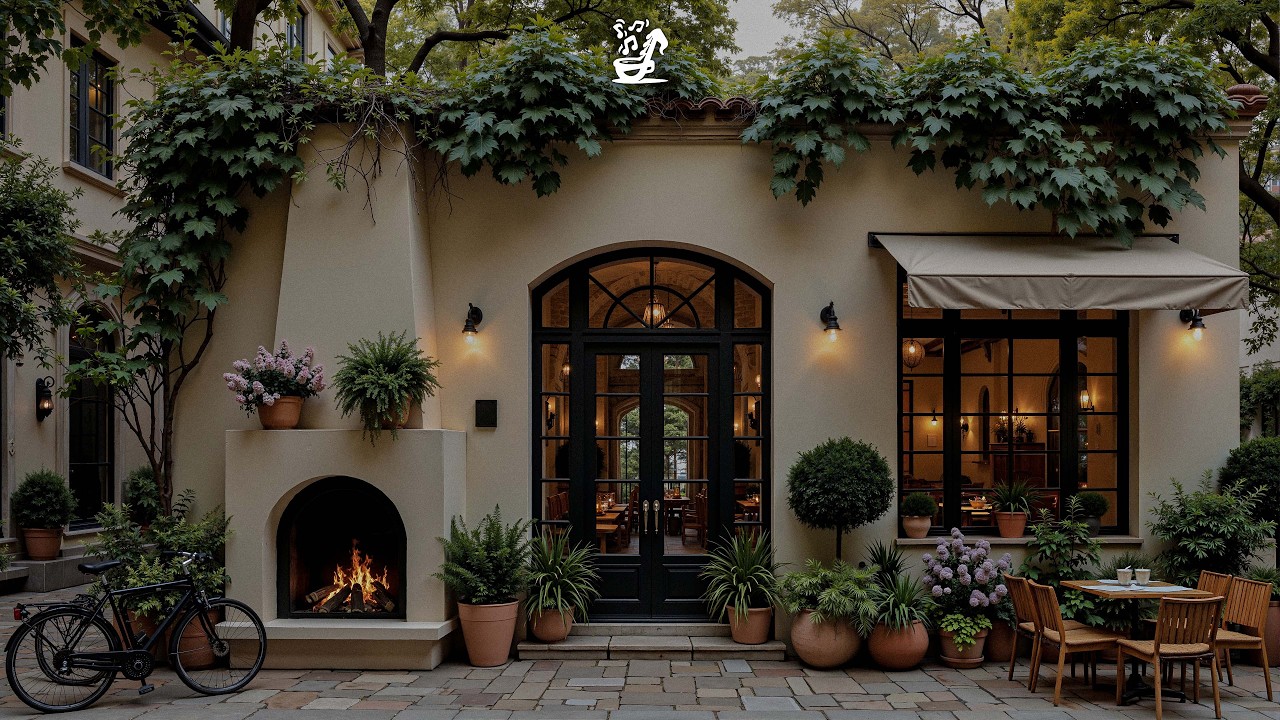 Quiet Spring Courtyard Caf&eacute; Bossa Nova 🌿 Soft Coffee Ambience for Focus, Reading & Study