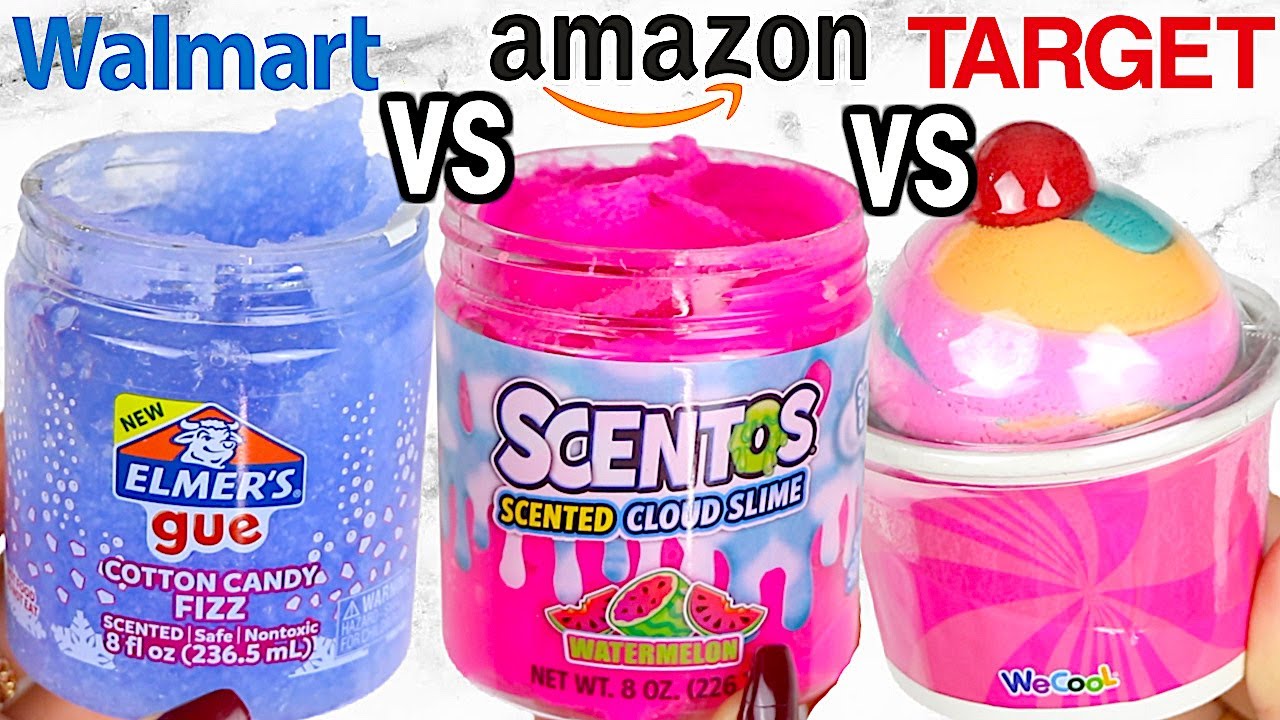 NEW Walmart Slime VS Amazon Slime VS Target Slime! Which Is Worth It?!?